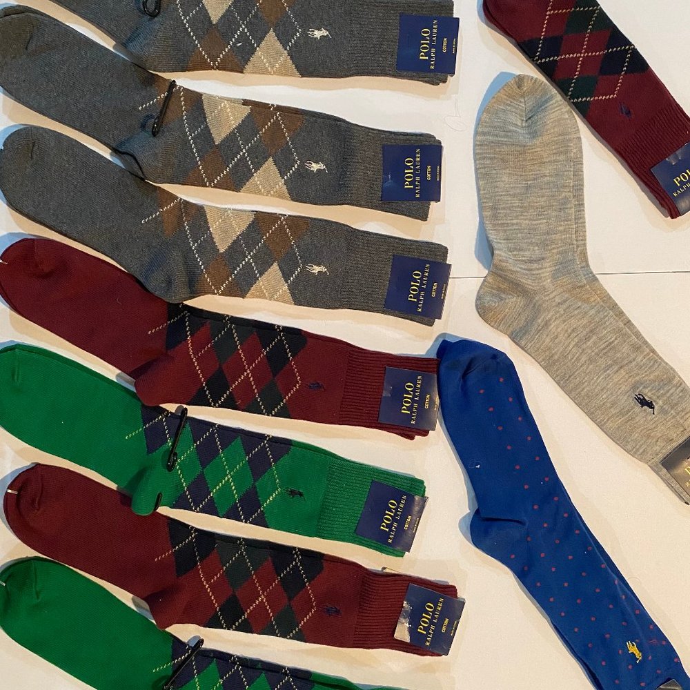 10 Pairs of Ralph Lauren Mens Dress Socks